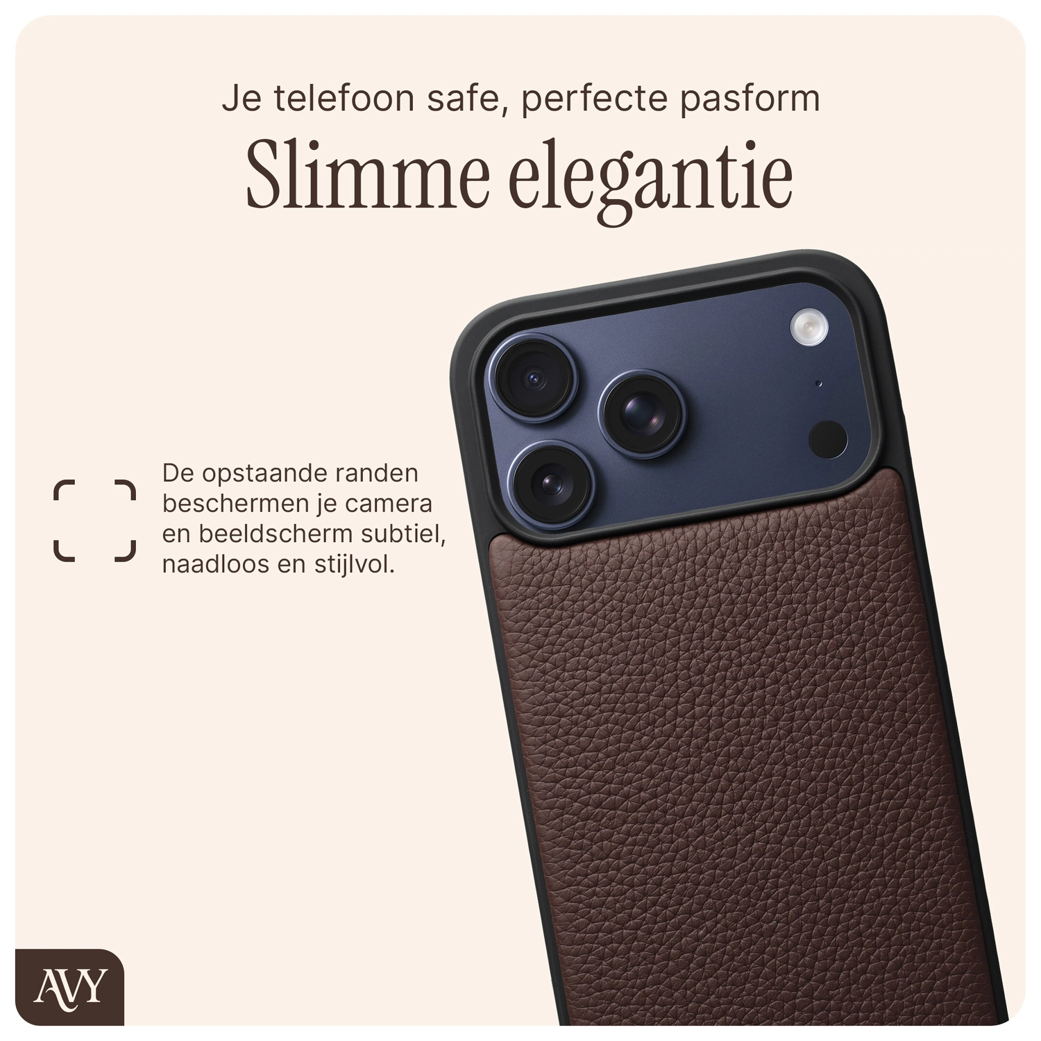 AVY Apple iPhone 17 Pro Max Hoesje met Koord Haakjes MagSafe Leer Chocolate afbeelding 8