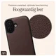 AVY Apple iPhone 16 Hoesje met Koord Haakjes MagSafe Leer Chocolate afbeelding 7