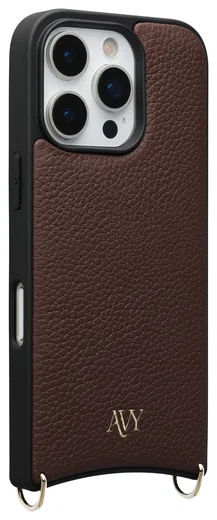 AVY Apple iPhone 16 Pro Hoesje met Koord Haakjes MagSafe Leer Chocolate afbeelding 10