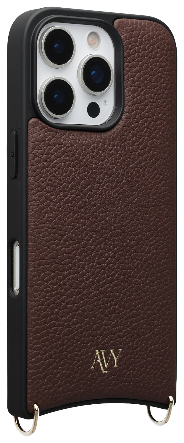 AVY Apple iPhone 16 Pro Max Hoesje met Koord Haakjes MagSafe Leer Chocolate afbeelding 10