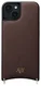 AVY Apple iPhone 15 Hoesje met Koord Haakjes MagSafe Leer Chocolate