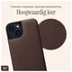 AVY Apple iPhone 14 / 13 Hoesje met Koord Haakjes MagSafe Leer Chocolate afbeelding 6