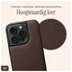 AVY Apple iPhone 14 Pro Hoesje met Koord Haakjes MagSafe Leer Chocolate afbeelding 7