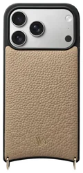AVY Apple iPhone 17 Pro Hoesje met Koord Haakjes MagSafe Leer Beige afbeelding