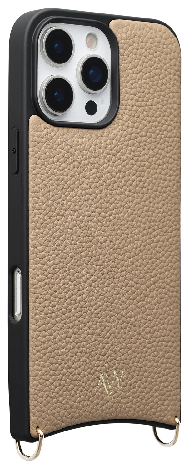 AVY Apple iPhone 16 Pro Hoesje met Koord Haakjes MagSafe Leer Beige afbeelding 10