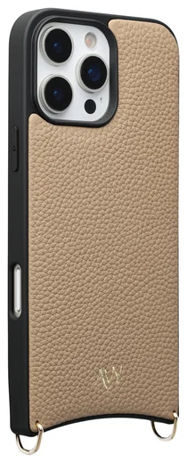 AVY Apple iPhone 16 Pro Hoesje met Koord Haakjes MagSafe Leer Beige afbeelding 10