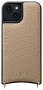 AVY Apple iPhone 14 / 13 Hoesje met Koord Haakjes MagSafe Leer Beige