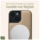 AVY Apple iPhone 14 / 13 Hoesje met Koord Haakjes MagSafe Leer Beige afbeelding 7