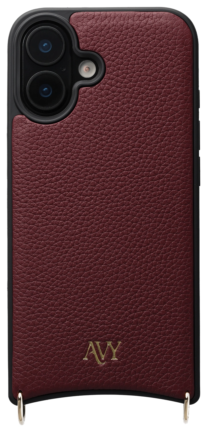 AVY Apple iPhone 17 Hoesje met Koord Haakjes MagSafe Leer Burgundy afbeelding 1