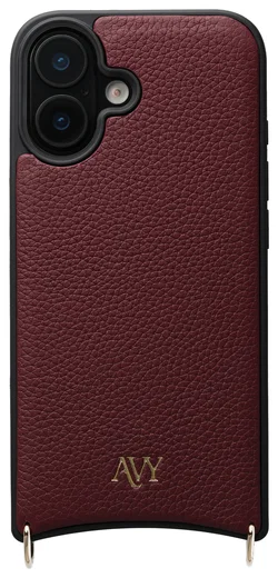 AVY Apple iPhone 17 Hoesje met Koord Haakjes MagSafe Leer Burgundy afbeelding 1