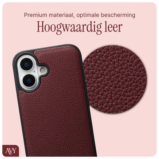 AVY Apple iPhone 17 Hoesje met Koord Haakjes MagSafe Leer Burgundy afbeelding 7