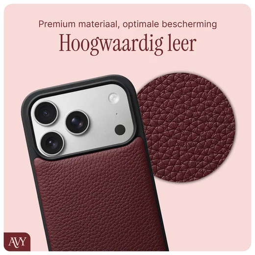 AVY Apple iPhone 17 Pro Hoesje met Koord Haakjes MagSafe Leer Burgundy afbeelding 7