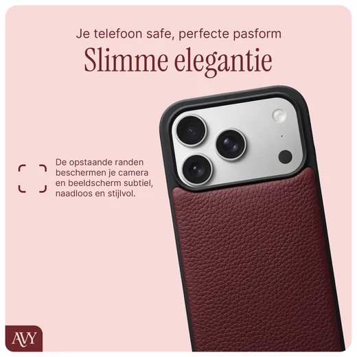 AVY Apple iPhone 17 Pro Hoesje met Koord Haakjes MagSafe Leer Burgundy afbeelding 9