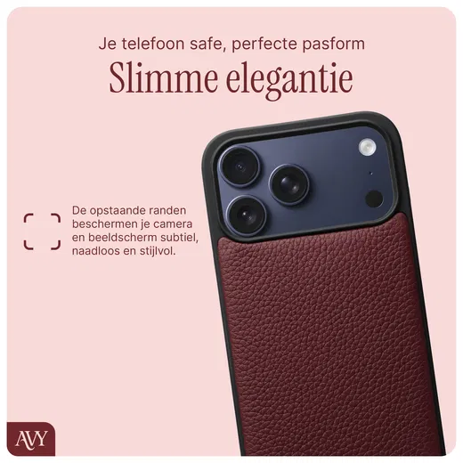 AVY Apple iPhone 17 Pro Max Hoesje met Koord Haakjes MagSafe Leer Burgundy afbeelding 7
