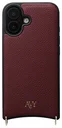 AVY Apple iPhone 16 Hoesje met Koord Haakjes MagSafe Leer Burgundy
