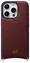 AVY Apple iPhone 16 Pro Max Hoesje met Koord Haakjes MagSafe Leer Burgundy