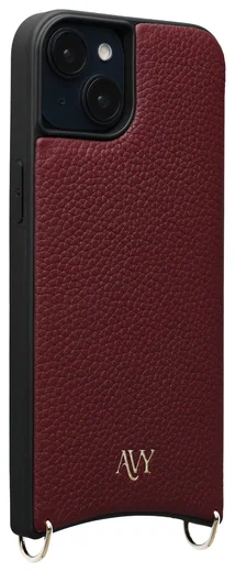 AVY Apple iPhone 14 / 13 Hoesje met Koord Haakjes MagSafe Leer Burgundy afbeelding 9