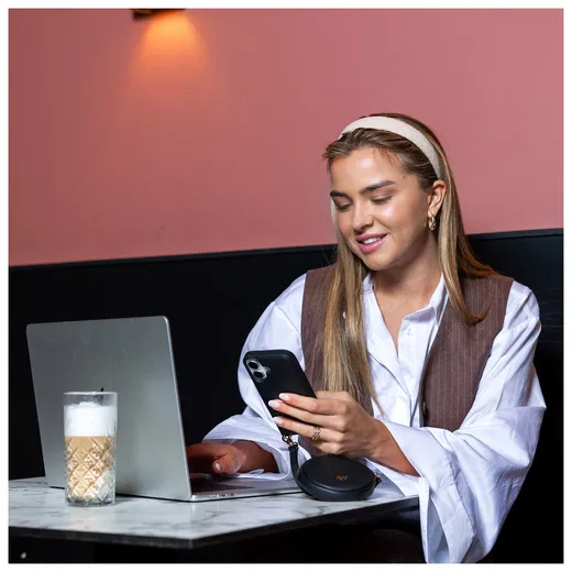 AVY Mini Leren Telefoontasje / Phone Bag Leather Zwart afbeelding 4