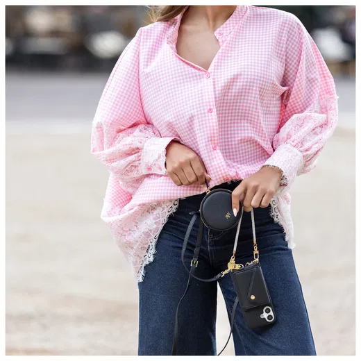 AVY Mini Leren Telefoontasje / Phone Bag Leather Zwart afbeelding 5