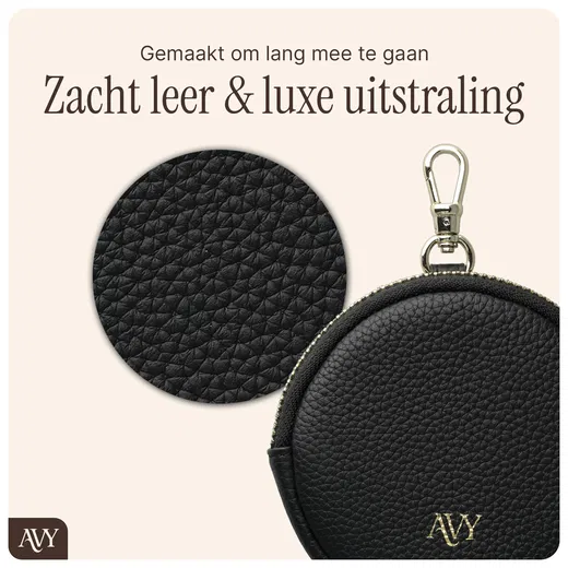 AVY Mini Leren Telefoontasje / Phone Bag Leather Zwart afbeelding 6