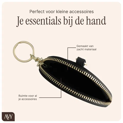 AVY Mini Leren Telefoontasje / Phone Bag Leather Zwart afbeelding 8