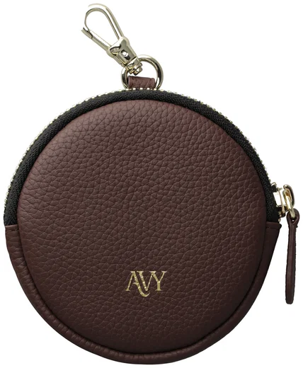 AVY Mini Telefoontasje / Phone Bag Pouch met Rits en Haakje Leer Chocolate afbeelding 6