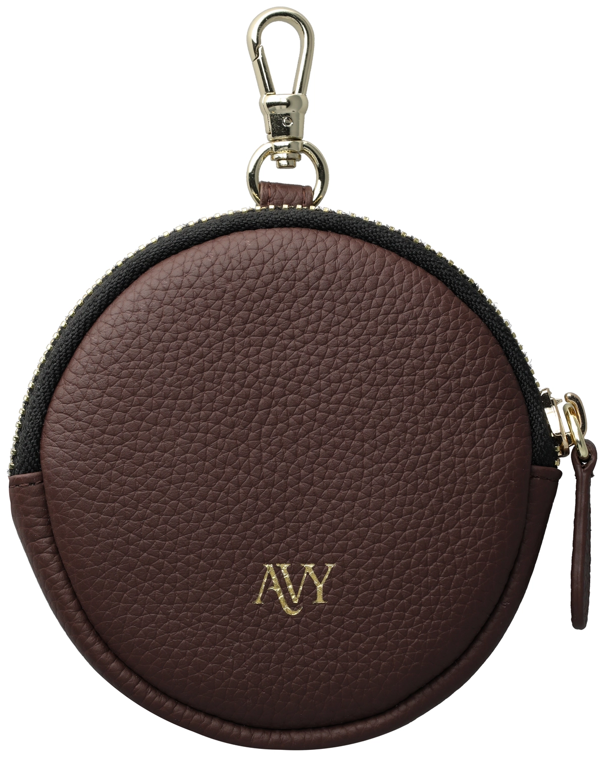 AVY Mini Telefoontasje / Phone Bag Pouch met Rits en Haakje Leer Chocolate afbeelding 7