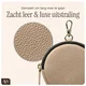 AVY Mini Telefoontasje / Phone Bag Pouch met Rits en Haakje Leer Beige afbeelding 4