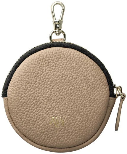 AVY Mini Telefoontasje / Phone Bag Pouch met Rits en Haakje Leer Beige afbeelding 8