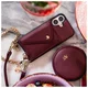 AVY Mini Telefoontasje / Phone Bag Pouch met Rits en Haakje Leer Burgundy afbeelding 2