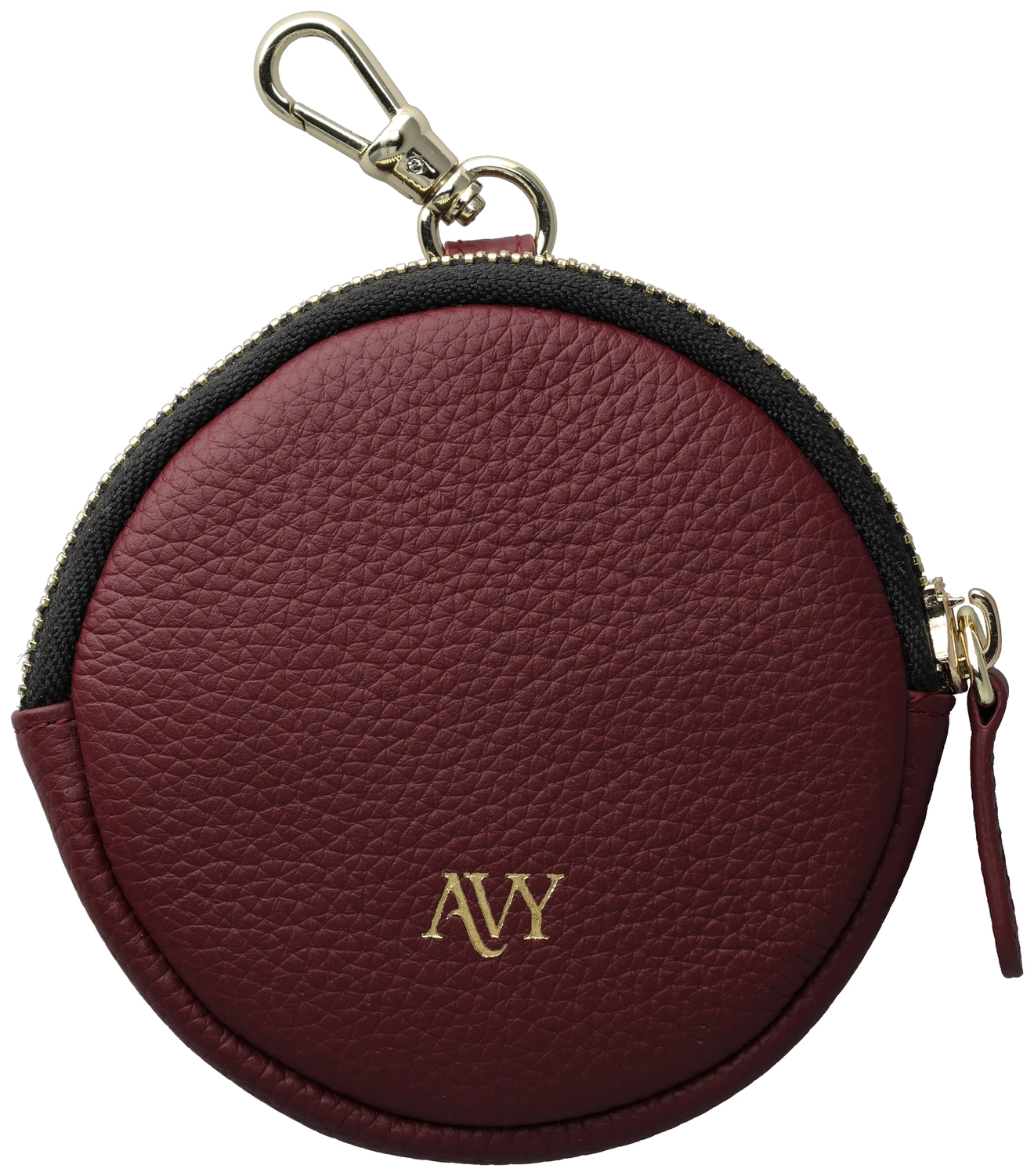 AVY Mini Telefoontasje / Phone Bag Pouch met Rits en Haakje Leer Burgundy afbeelding 7