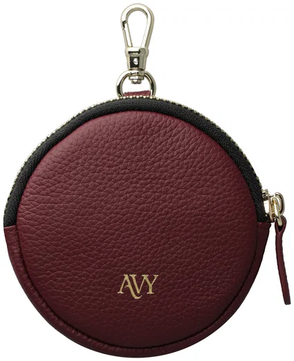 AVY Mini Telefoontasje / Phone Bag Pouch met Rits en Haakje Leer Burgundy afbeelding 8