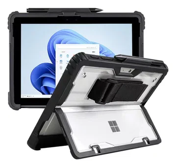 Microsoft Surface Go 3 / 4 Rugged hoes Stand en Handvat Transparant