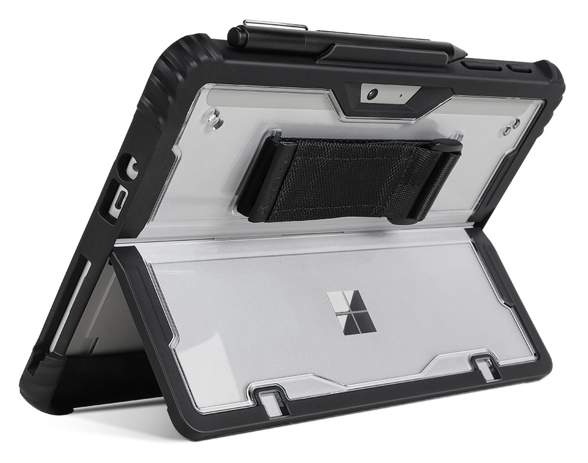 Microsoft Surface Go 3 / 4 Rugged hoes Stand en Handvat Transparant afbeelding 2