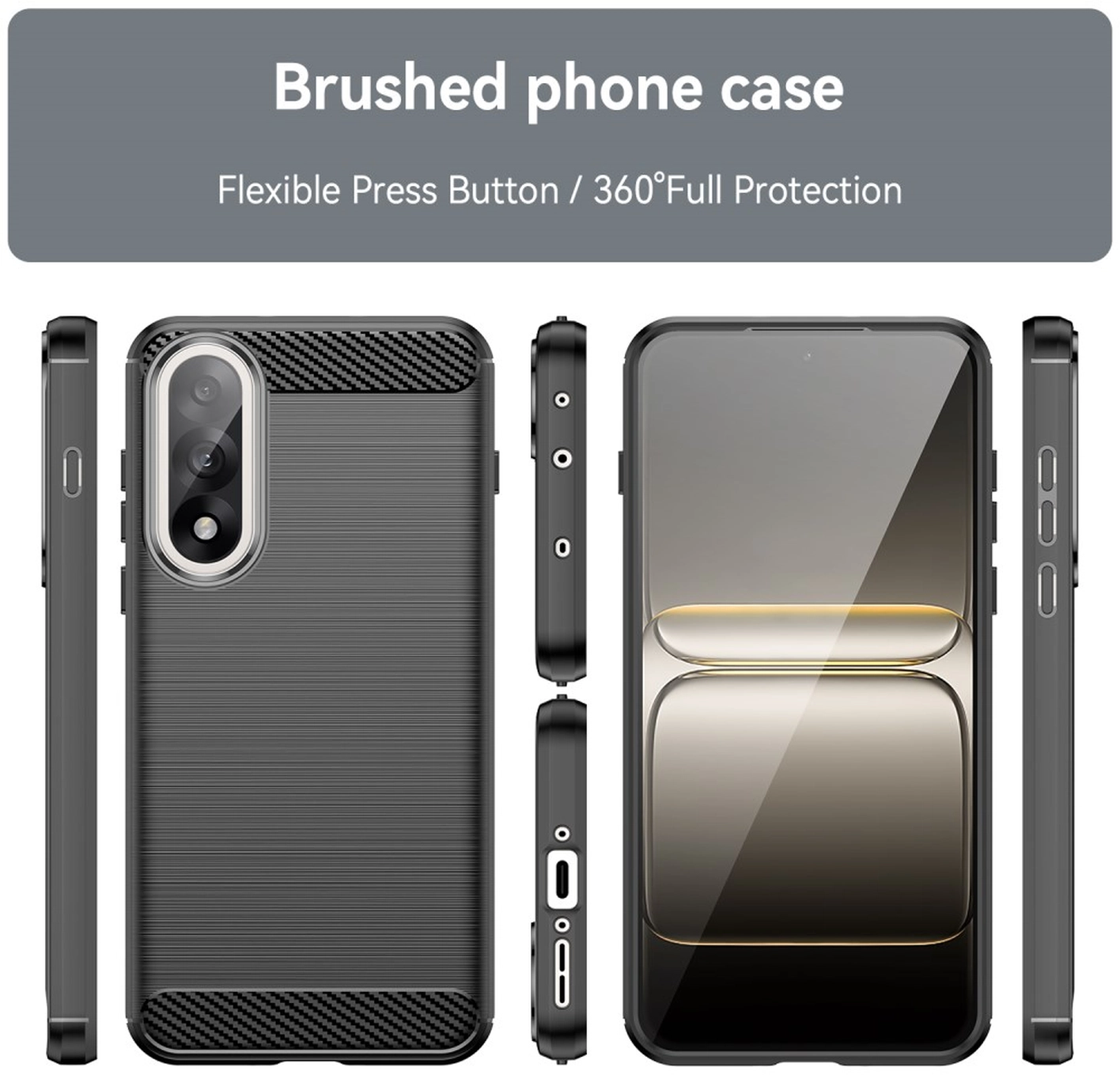 OnePlus Nord 5 Hoesje Geborsteld TPU Flexibele Back Cover Zwart afbeelding 9