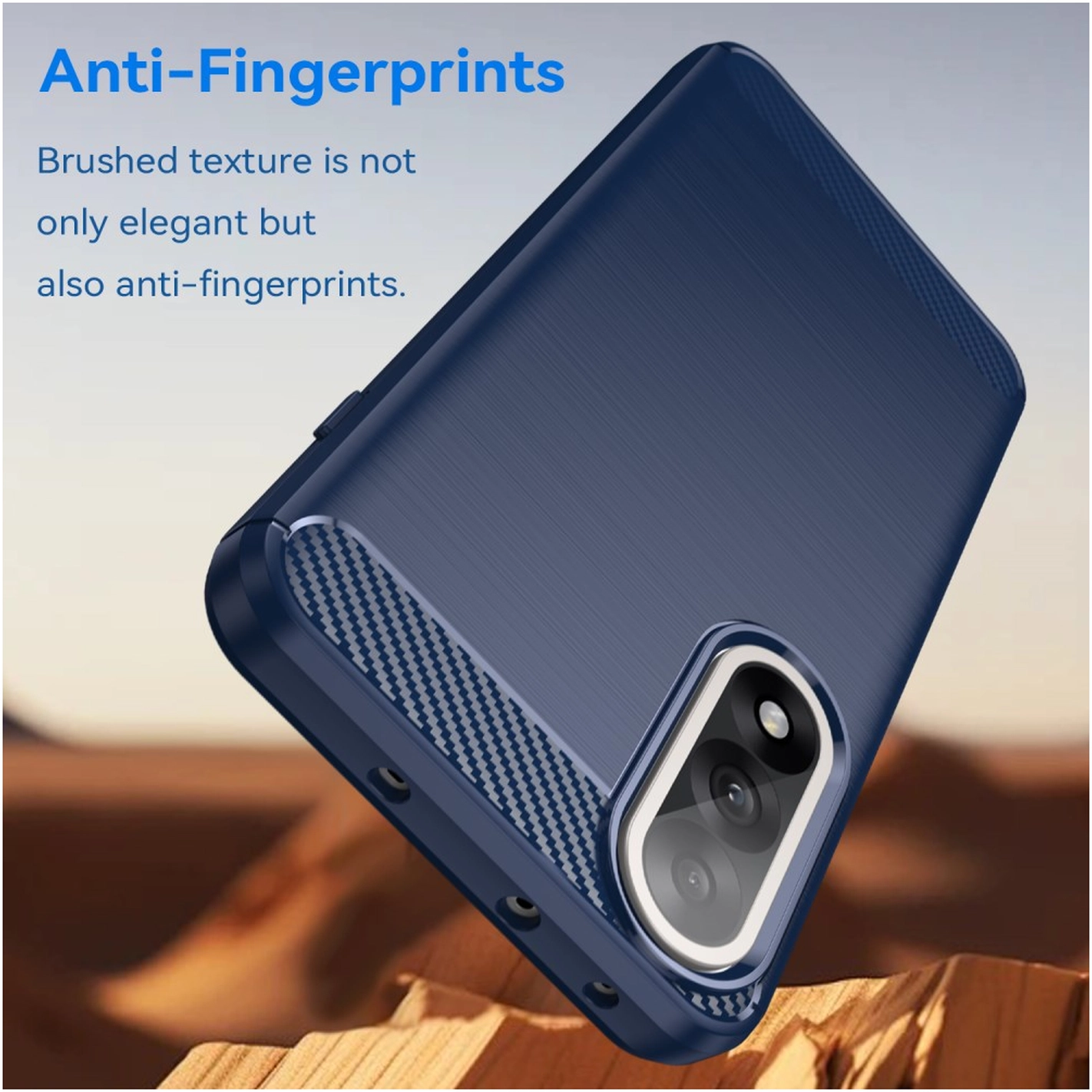 OnePlus Nord 5 Hoesje Geborsteld TPU Flexibele Back Cover Blauw afbeelding 2