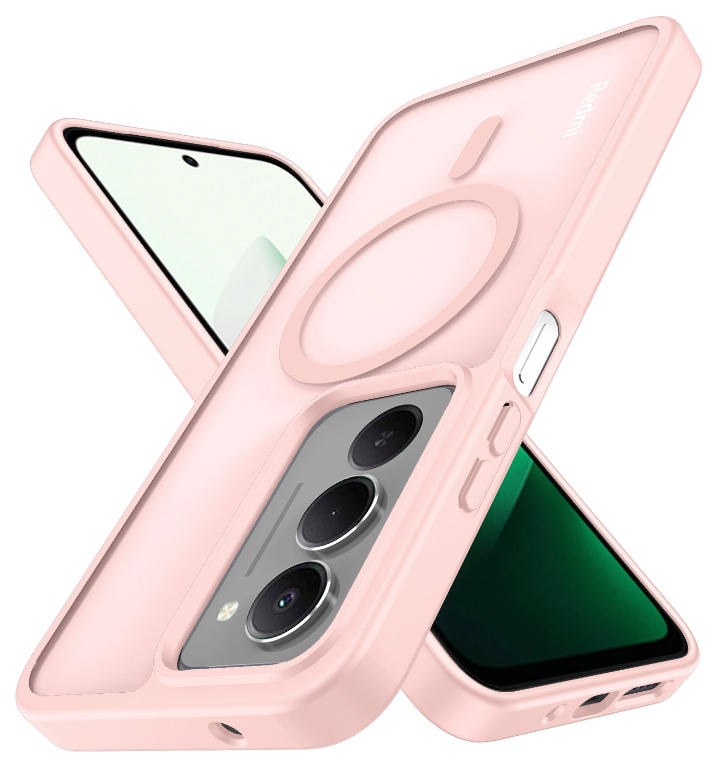 Xiaomi Redmi 15 (5G) Hoesje met MagSafe Back Cover Matte Roze afbeelding 2