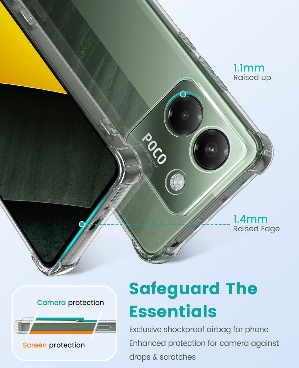 Xiaomi Poco M7 Pro Hoesje Schokbestendig en Dun TPU Back Cover Transparant afbeelding 8