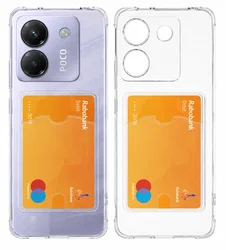Xiaomi Poco M7 Pro Hoesje Dun TPU met Pasjeshouder Back Cover Transparant afbeelding