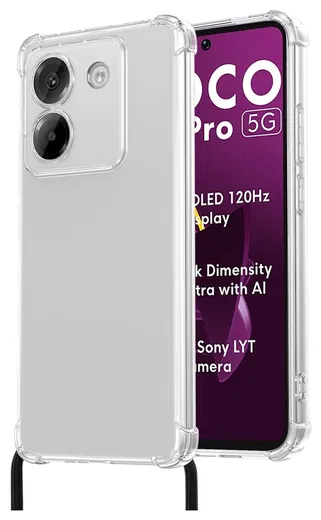 Xiaomi Poco M7 Pro Hoesje met Koord Schokbestendig TPU Transparant afbeelding 2