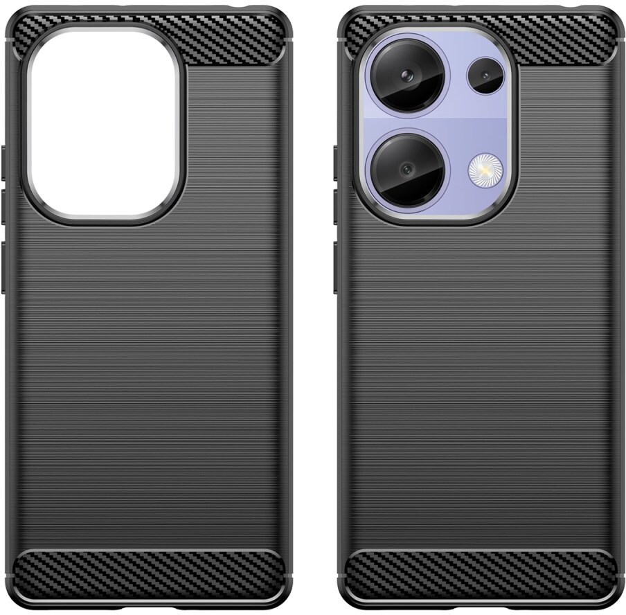 Xiaomi Poco M7 Pro Hoesje Geborsteld TPU Flexibele Back Cover Zwart afbeelding 2