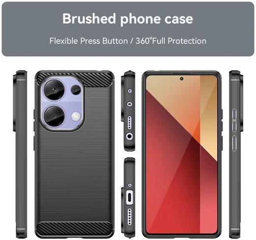 Xiaomi Poco M7 Pro Hoesje Geborsteld TPU Flexibele Back Cover Zwart afbeelding 4
