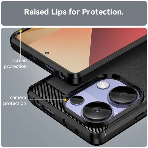 Xiaomi Poco M7 Pro Hoesje Geborsteld TPU Flexibele Back Cover Zwart afbeelding 8