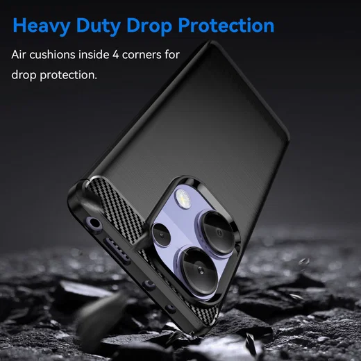 Xiaomi Poco M7 Pro Hoesje Geborsteld TPU Flexibele Back Cover Zwart afbeelding 5