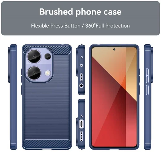 Xiaomi Poco M7 Pro Hoesje Geborsteld TPU Flexibele Back Cover Blauw afbeelding 4