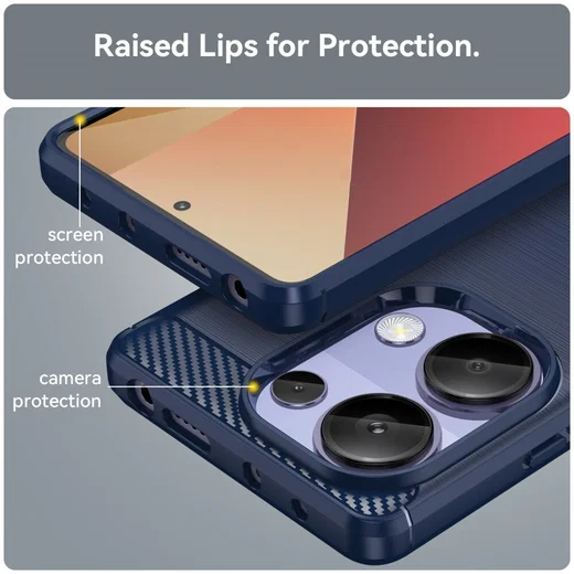 Xiaomi Poco M7 Pro Hoesje Geborsteld TPU Flexibele Back Cover Blauw afbeelding 8