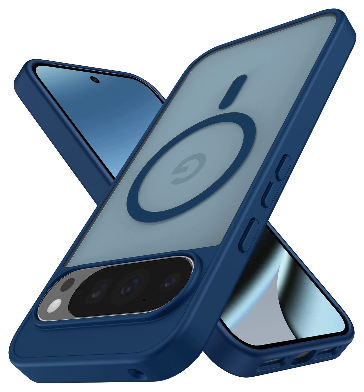 Google Pixel 10 Pro XL Hoesje met MagSafe Back Cover PixelSnap Matte Blauw afbeelding 2