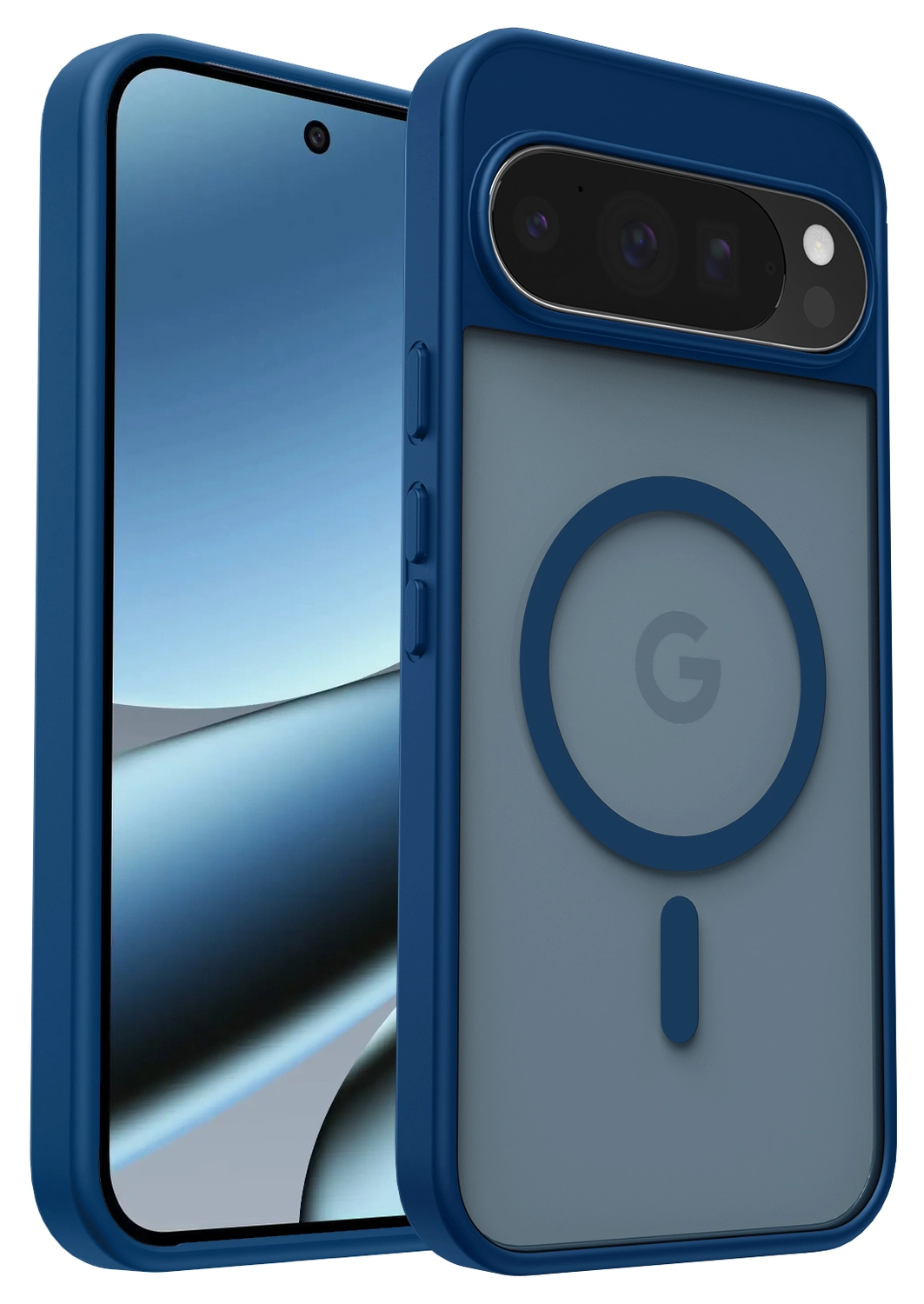 Google Pixel 10 Pro XL Hoesje met MagSafe Back Cover PixelSnap Matte Blauw afbeelding 7