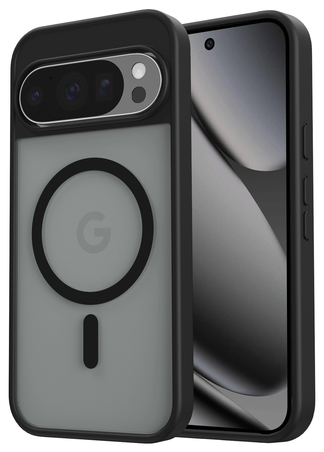 Google Pixel 10/10 Pro Hoesje MagSafe Back Cover PixelSnap Matte Zwart afbeelding 1