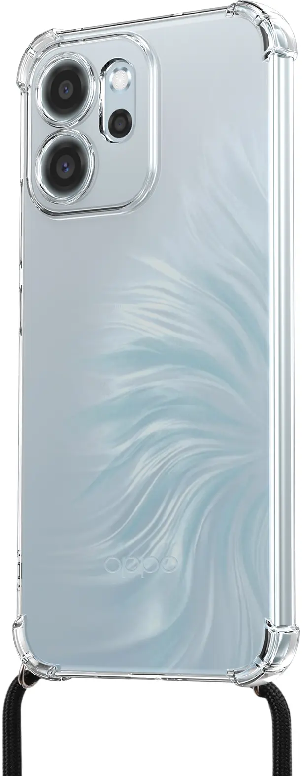 Oppo Reno 14 F Hoesje met Koord Schokbestendig TPU Transparant afbeelding 3